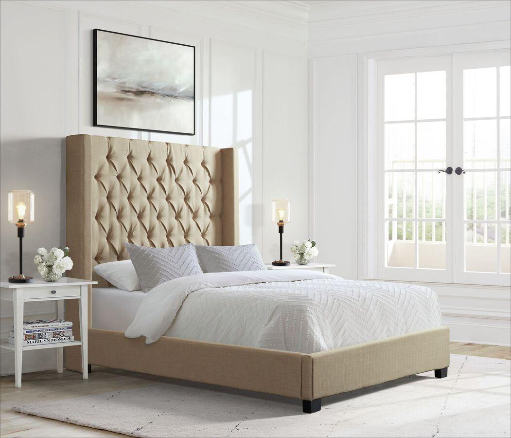 High back clearance upholstered bed