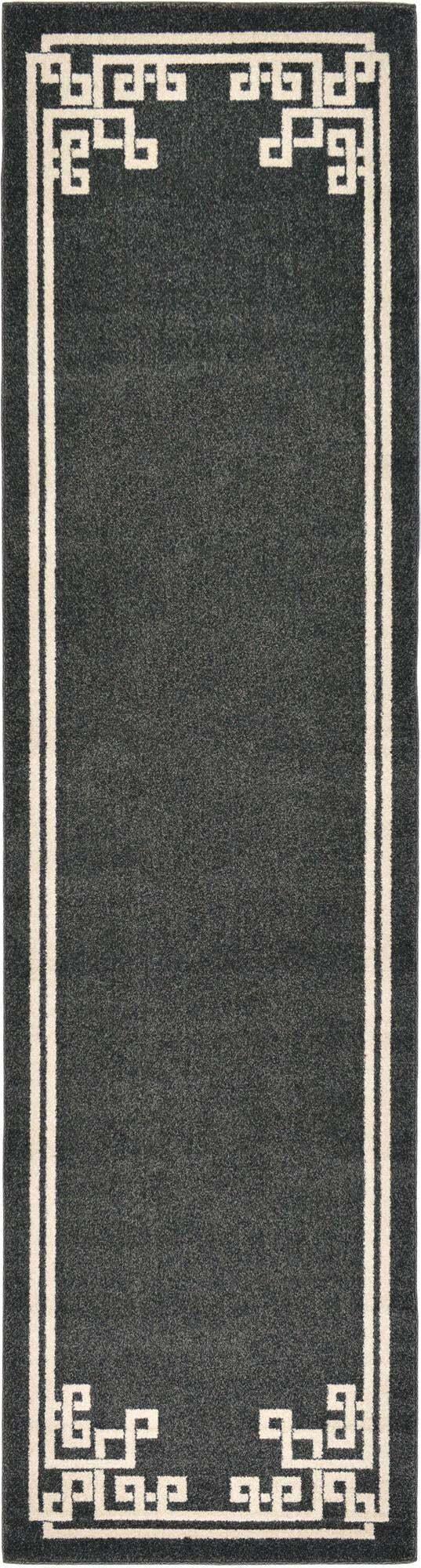 Athens Dark Gray Border Bath Rug