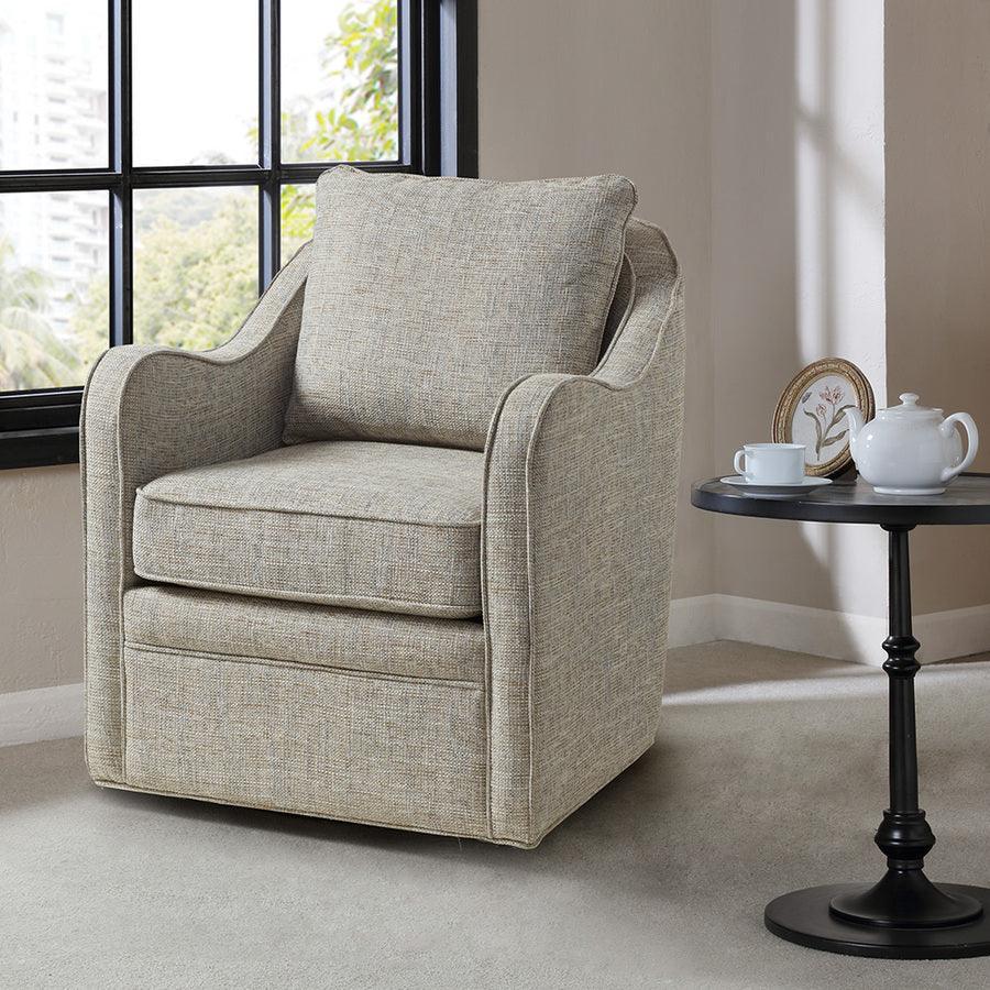 Buy Madison Park Brianne Slub Weave Wide Seat Swivel Arm Chair