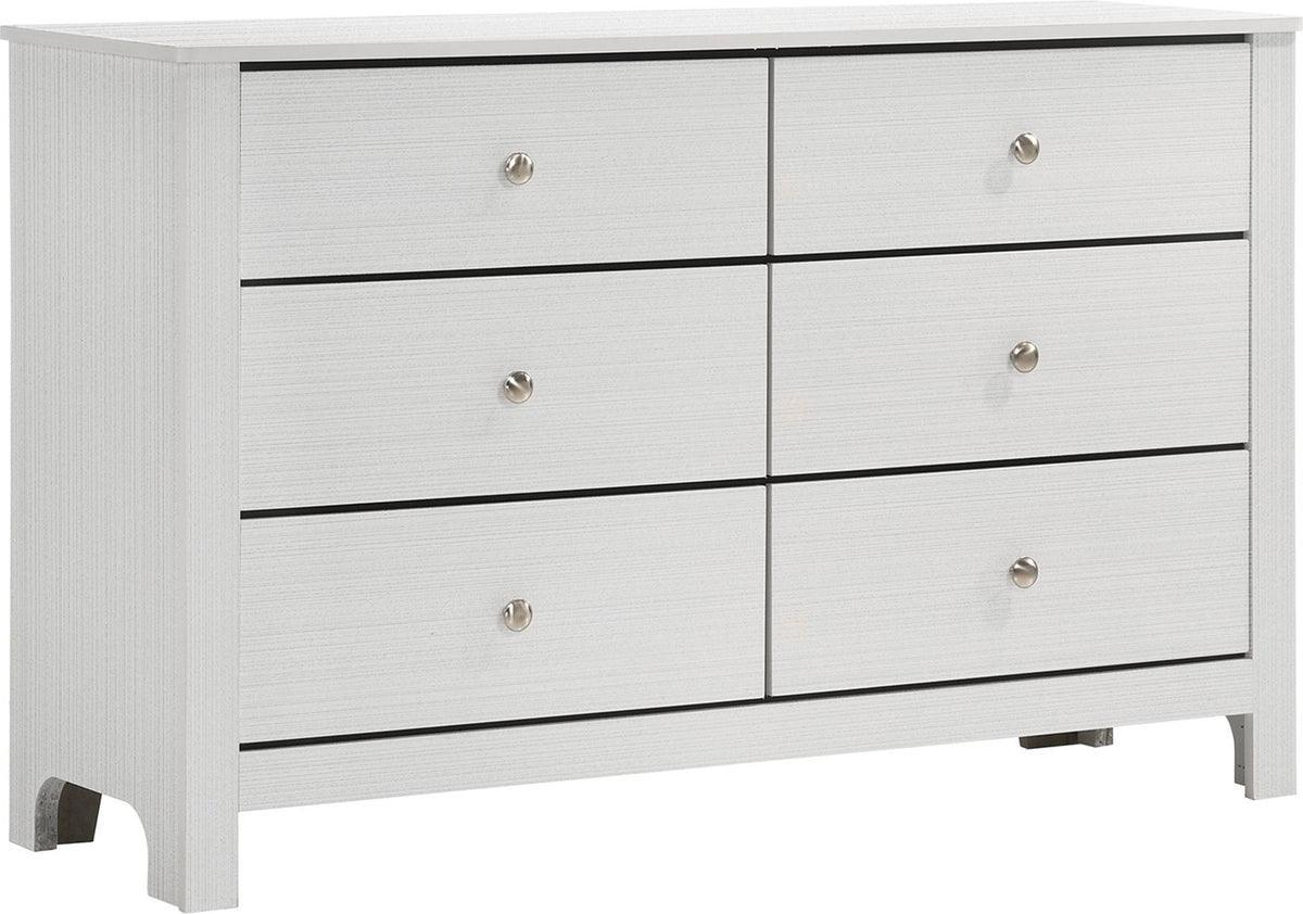 Camila 6-Drawer Dresser in White White