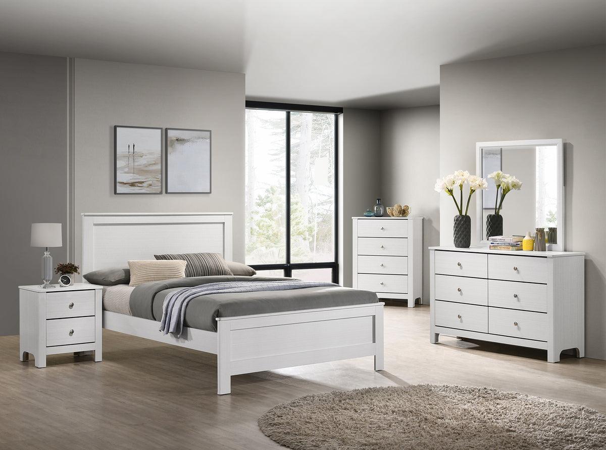 Camila Youth Full 5PC Bedroom Set in White White