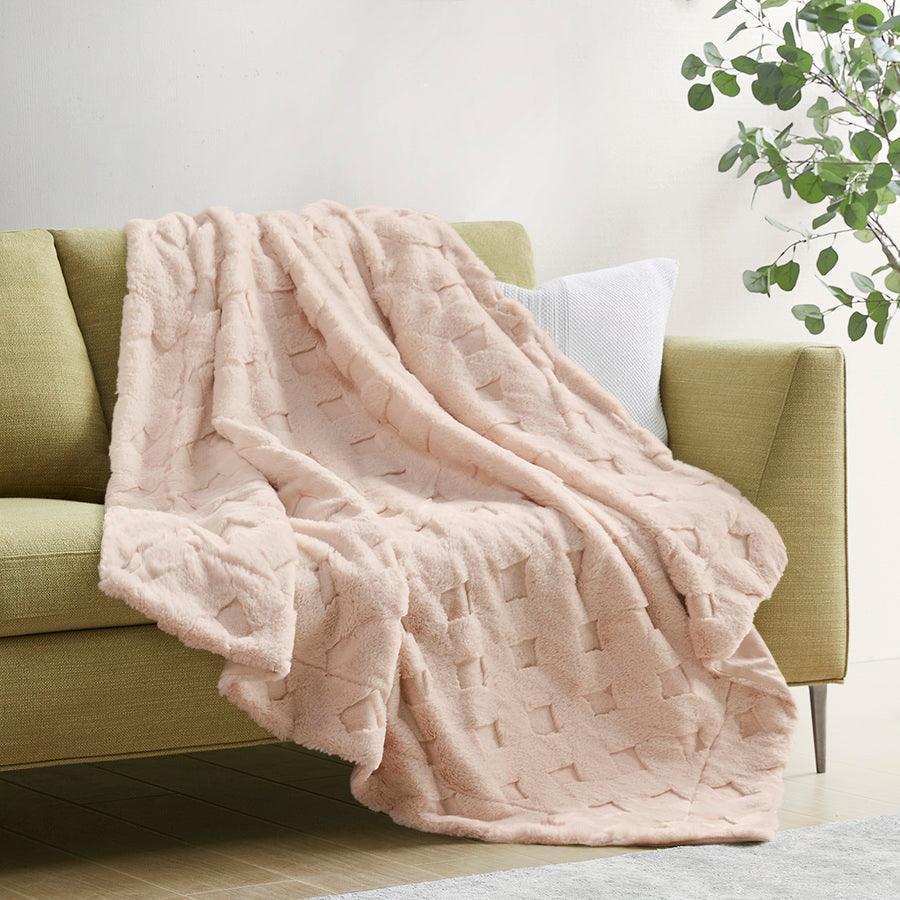 Blush throw pillow and blanket hot sale