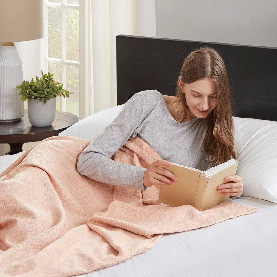 Shop Liquid Cotton Blanket King Blush Comforters Blankets CasaOne