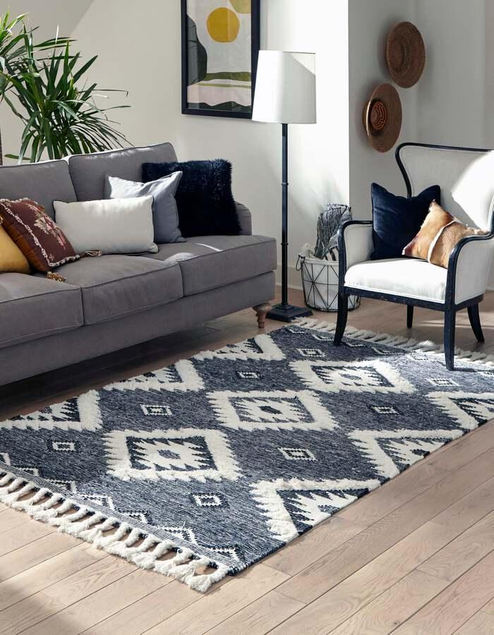 Mortimer Southwestern Charcoal Indoor/Outdoor Area Rug AllModern Rug Size: Rectangle 5'3 x 7'7