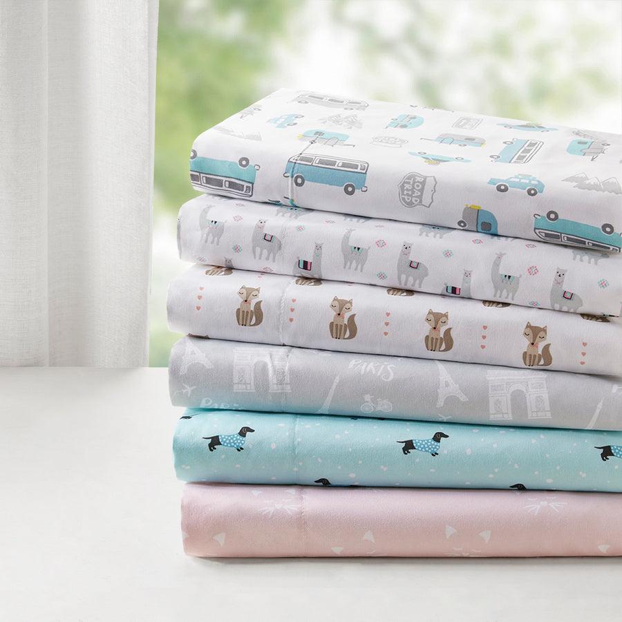 Shop Novelty Printed Sheet Set Full Aqua Dogs