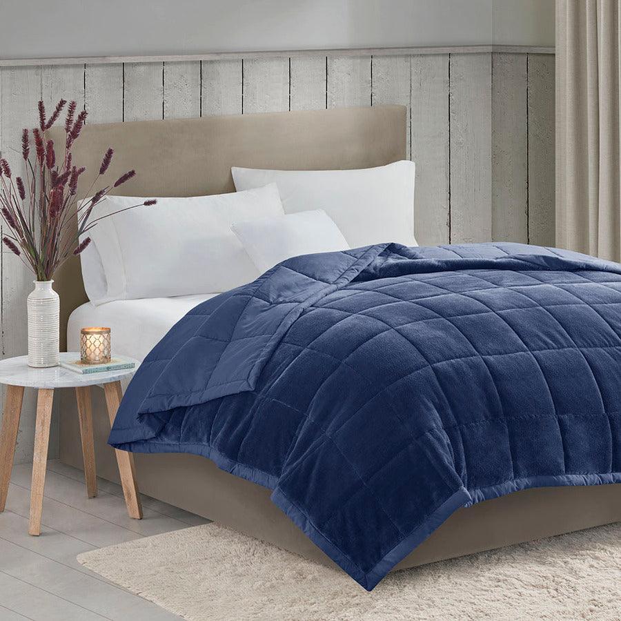 Navy velvet outlet blanket