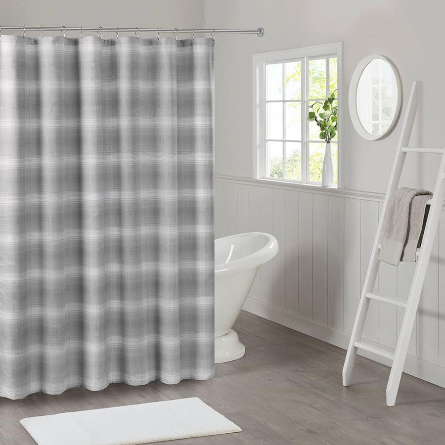 Shop Sade Ombre Waffle Weave Shower Curtain Grey, Shower Curtains