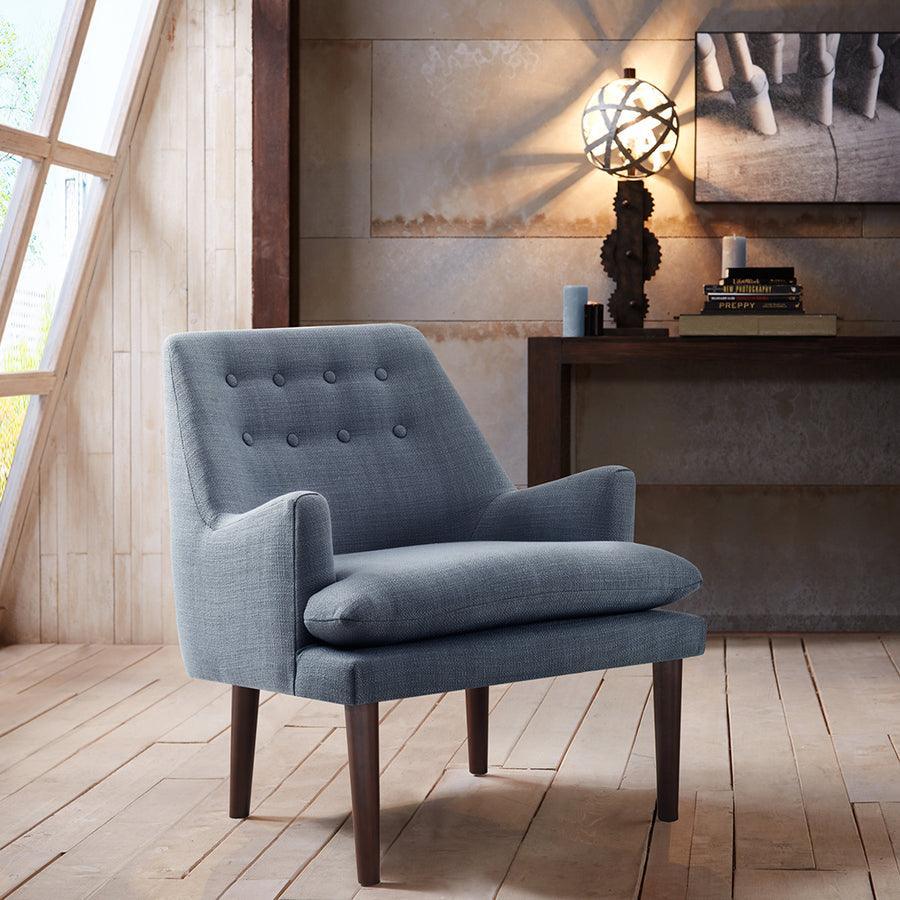 Blue mid 2025 century accent chair