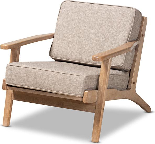 Buy Sigrid Mid Century Modern Light Grey Fabric Upholstered Armchair