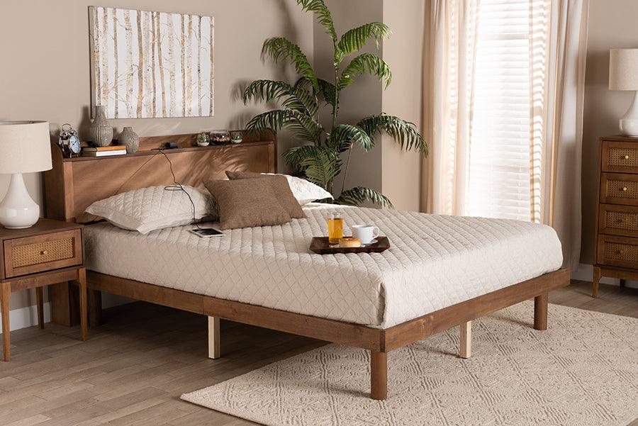 Decker Mid Century Modern Walnut Brown Platform Bed Buy Now