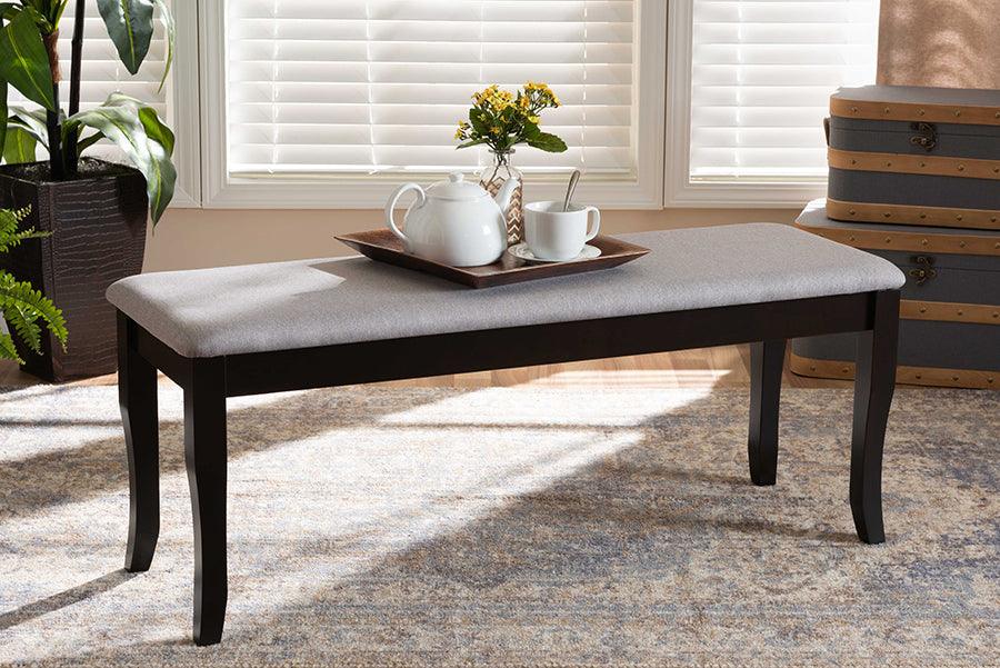 Grey fabric best sale dining bench