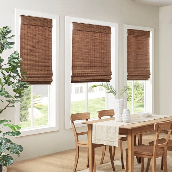 Wooden roman deals shades