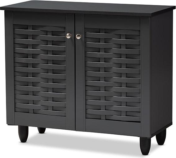 Shop Baxton Studio Winda Modern and Contemporary Dark Gray 2 Door