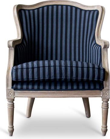Black and White Striped Accent Chair 