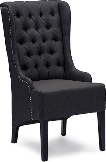 Shop Baxton Studio Vincent Gray Linen Button Tufted Chair with