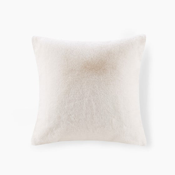 Ivory faux discount fur throw pillow