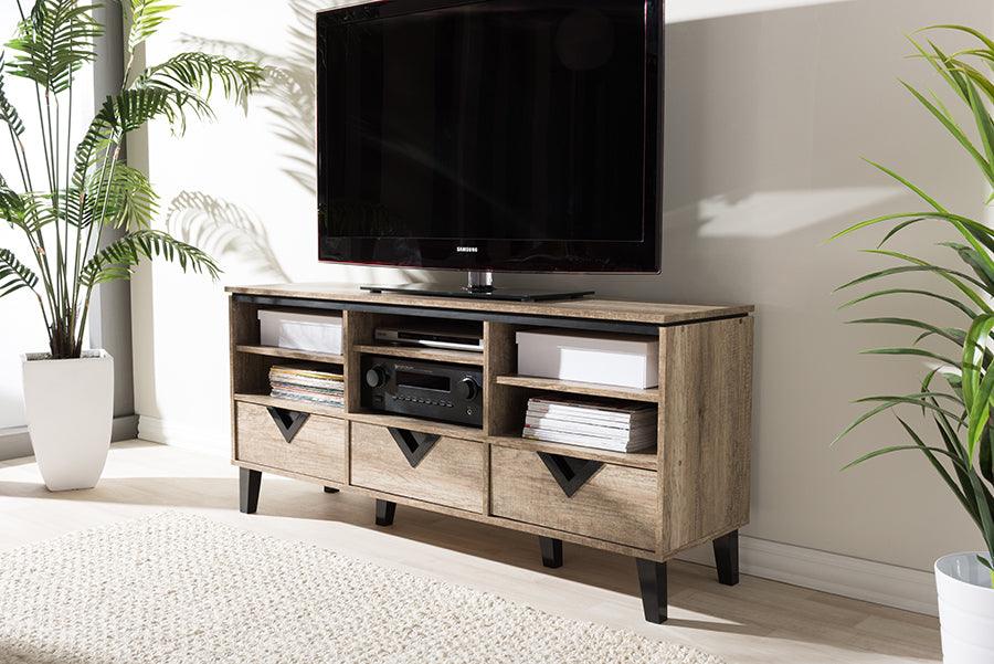 Shop Wales Modern and Contemporary Light Brown Wood 55 Inch TV