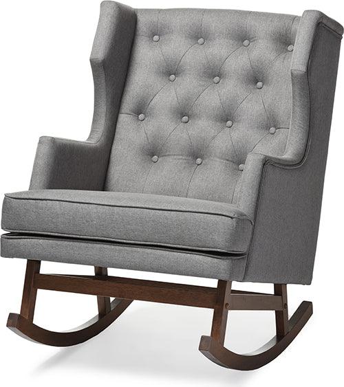 Grey fabric best sale rocking chair