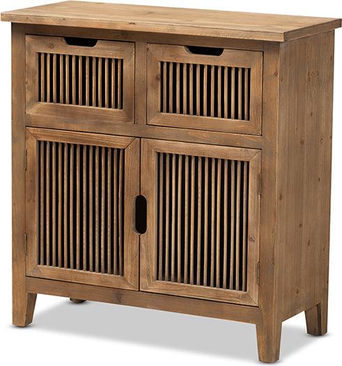 Shop Clement Medium Oak Finished 2 Door And 2 Drawer Wood Spindle