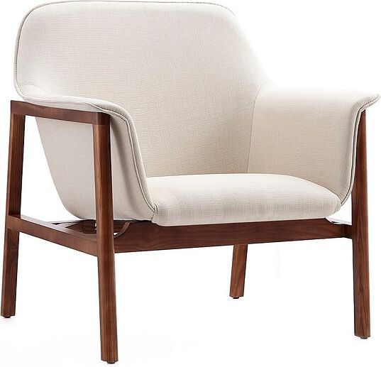 Cream and wood discount armchair