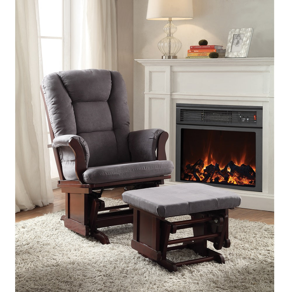 Cherry wood outlet glider and ottoman