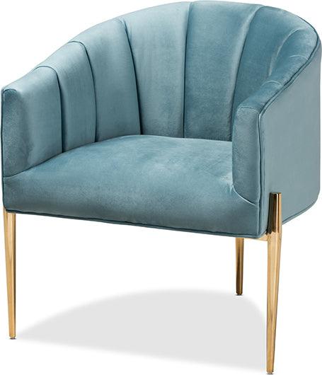 Light blue deals velvet accent chair