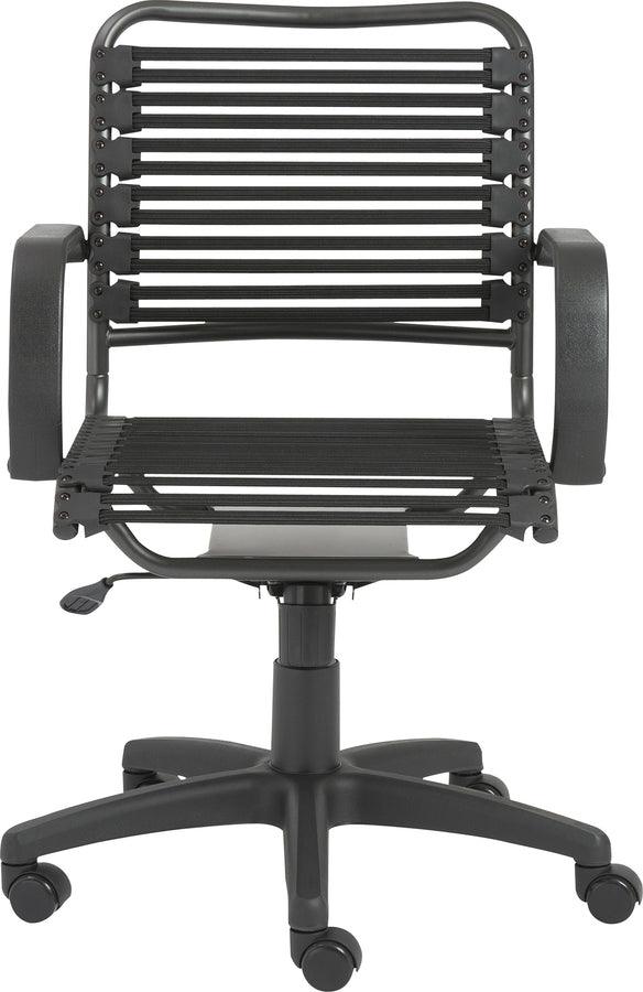 Black flat bungee discount office chair with arms