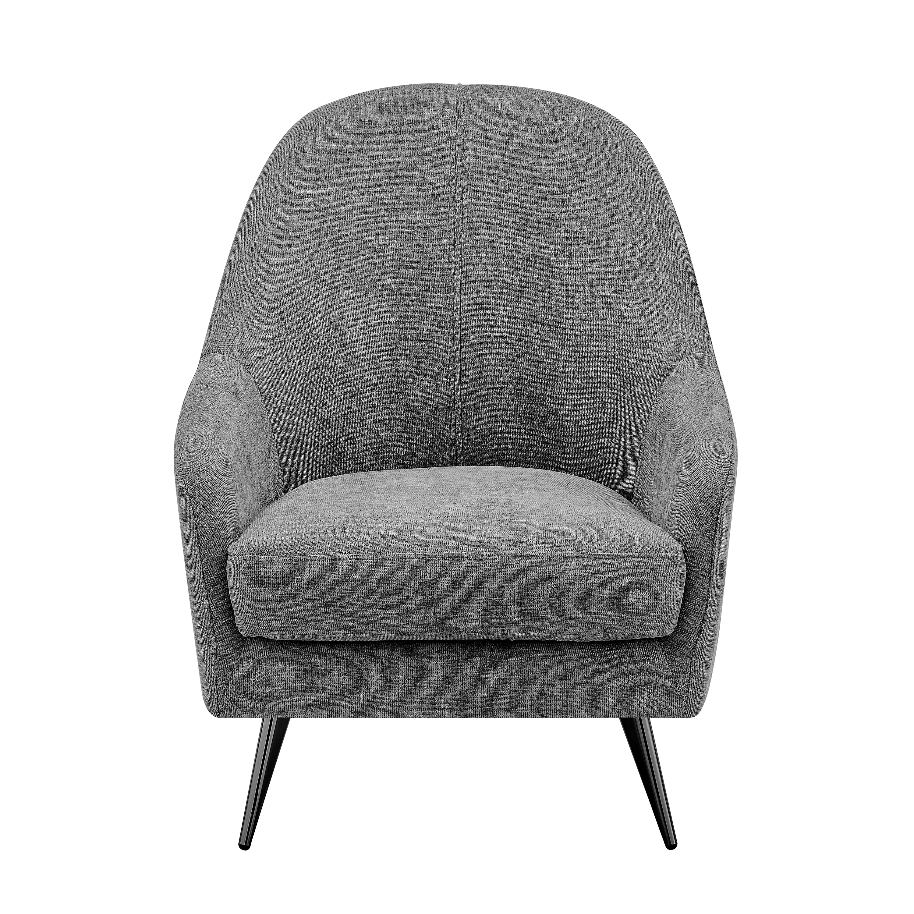 Grey accent chair with deals black legs