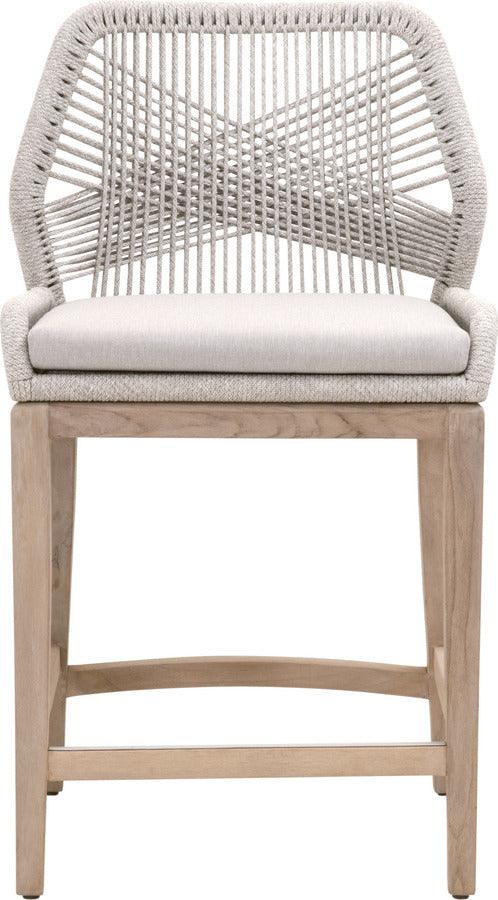 Shop Loom Outdoor Counter Stool Gray Teak Barstools CasaOne