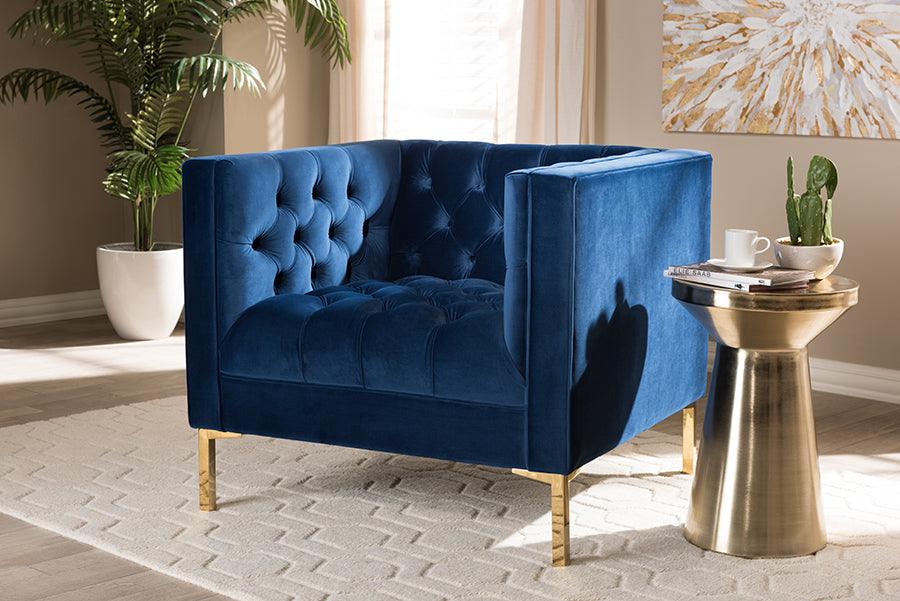 Shop Baxton Studio Zanetta Luxe and Glamour Navy Velvet