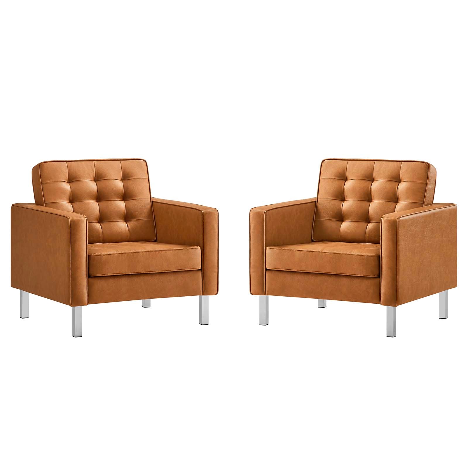 Tan armchair online leather