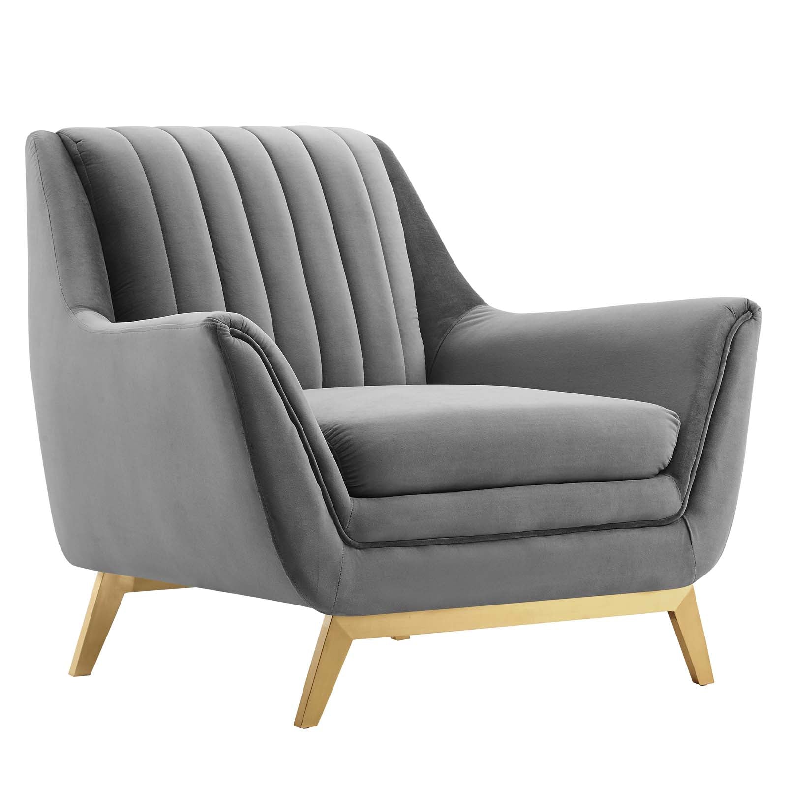 Gray tufted online armchair