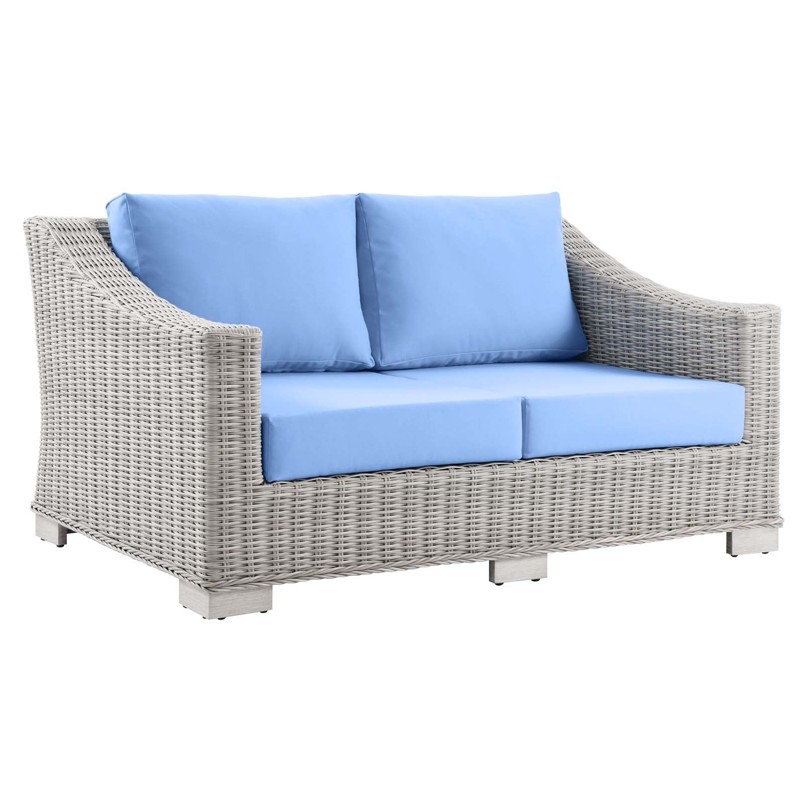 Gray discount wicker loveseat