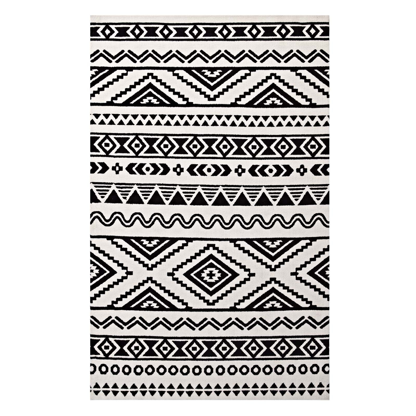 Chic Tribal Patterned Rug Multi Colored Moroccan Rug Polyester