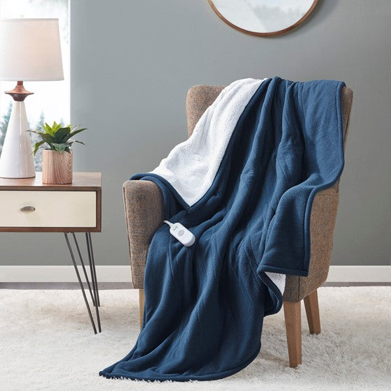 Heated discount blanket blue