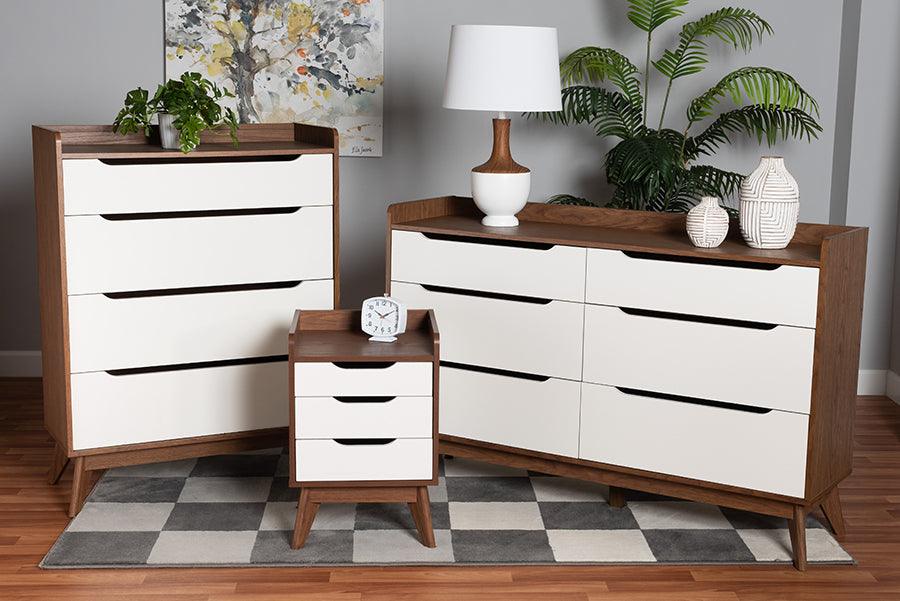 Shop Brighton Mid Century Modern Two Tone White and Walnut Brown