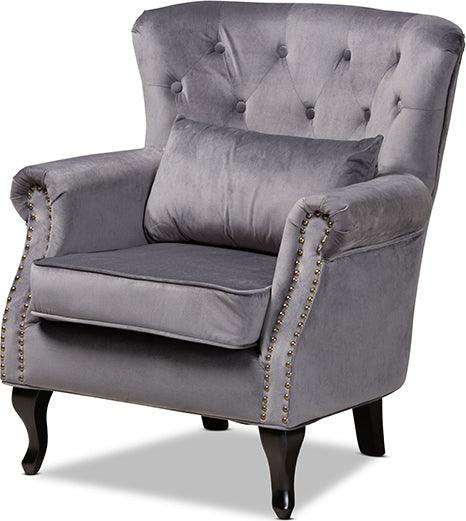 Grey velour 2024 armchair