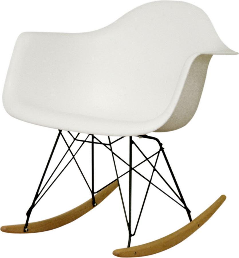 Shop Baxton Studio Dario White Plastic Mid Century Modern Rocking