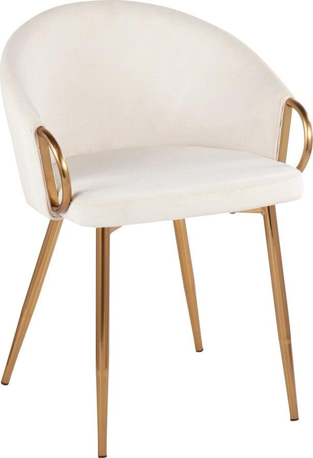 Contemporary Chairs Gold Metal hot & Cream