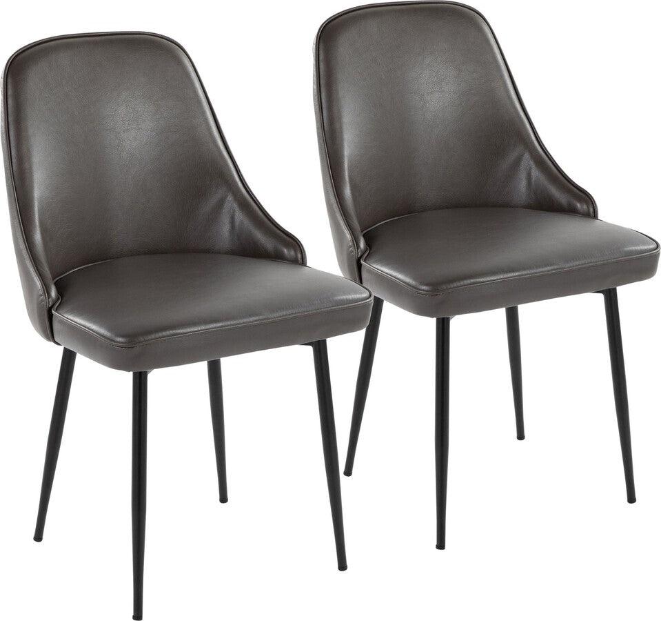 Grey leather and chrome dining online chairs