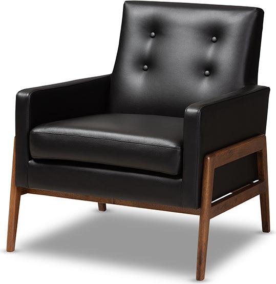 Faux leather mid century best sale modern chair