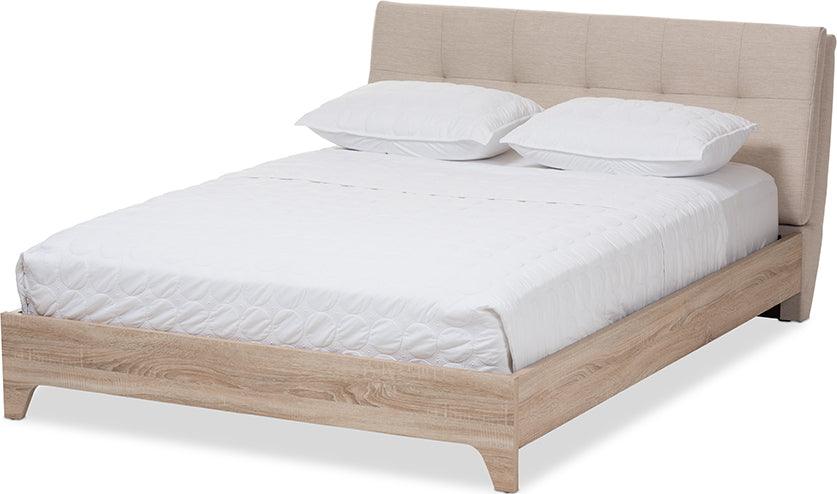 Shop Adelia Queen Bed Light Beige Natural Beds CasaOne