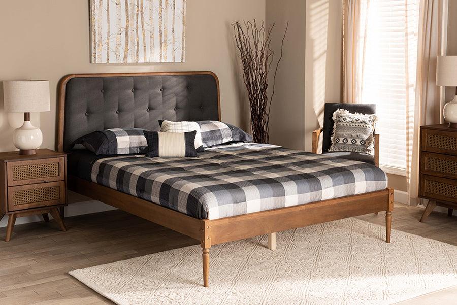 Shop Diantha King Size Platform Bed Dark Gray walnut Beds