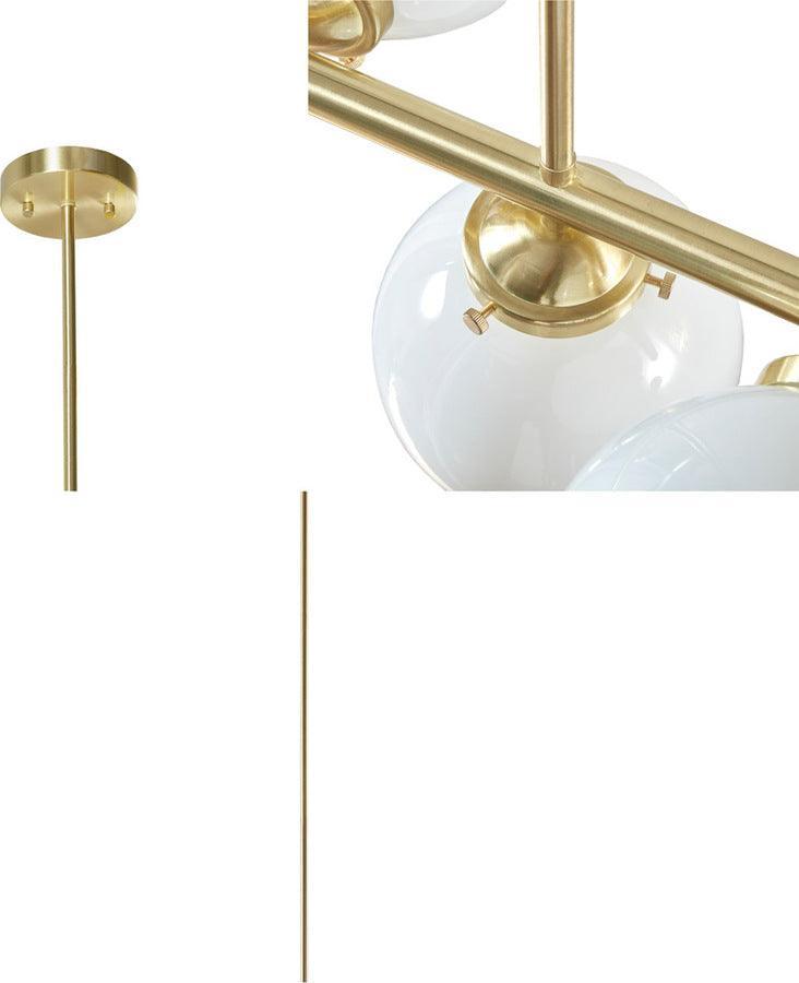 Olliix.com Ceiling Lights - 3-Light Chandelier with Frosted Glass Globe Bulbs Gold II151-0134