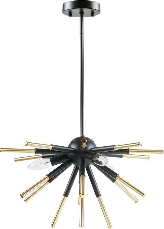 Olliix.com Ceiling Lights - 3-Light Spiked Chandelier Matte Black |Gold II150-0140