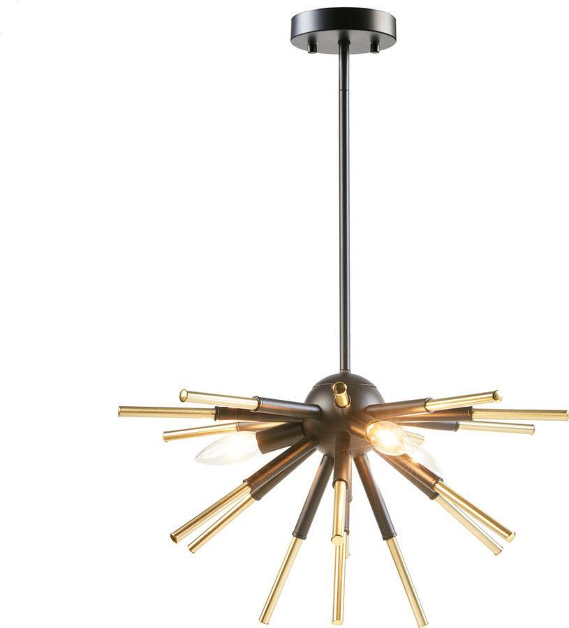 Olliix.com Ceiling Lights - 3-Light Spiked Chandelier Matte Black |Gold II150-0140