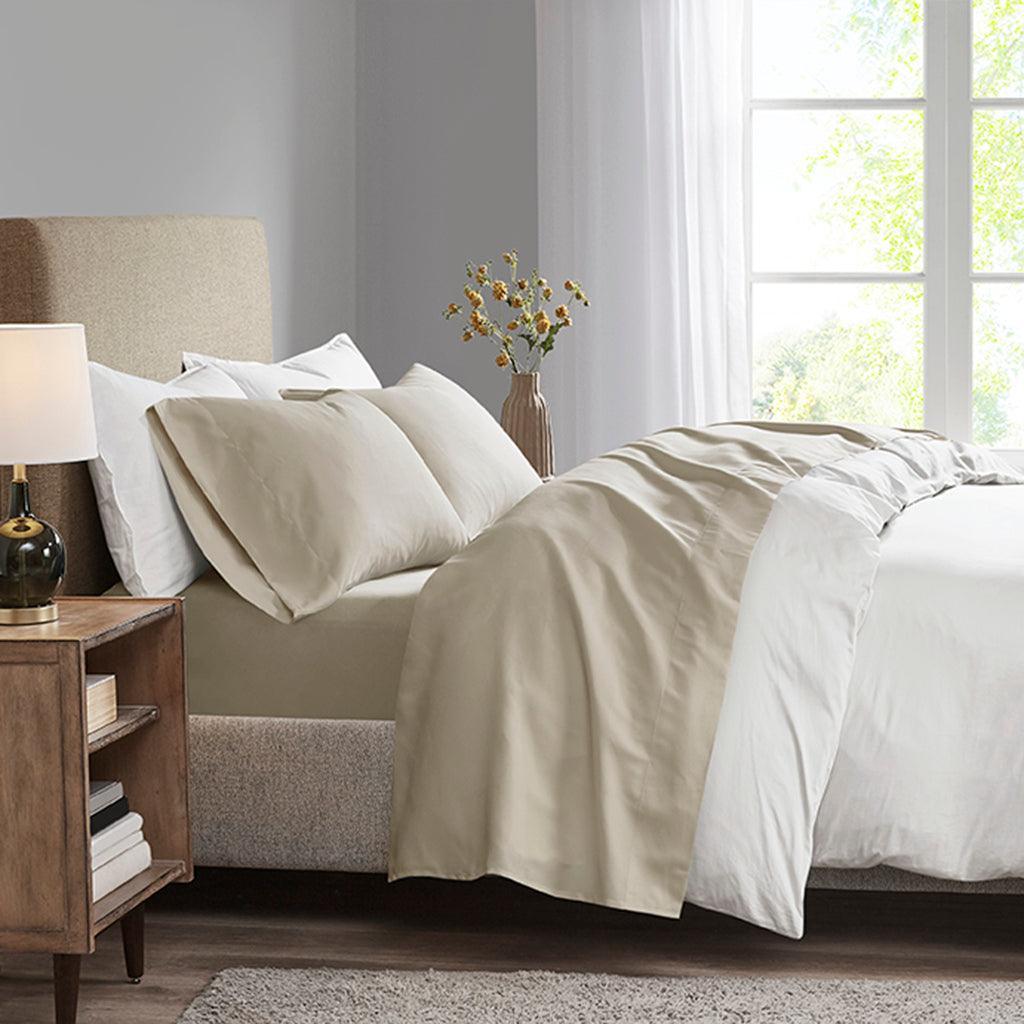 Olliix.com Sheets & Sheet Sets - 3M Microcell King Sheet Set Khaki