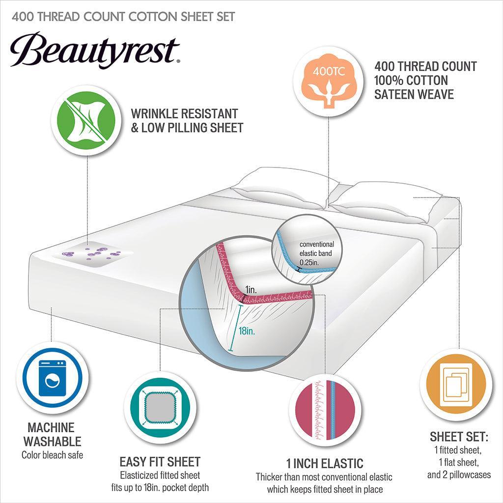 Olliix.com Sheets & Sheet Sets - 400 Thread Count California King Sheet Set White