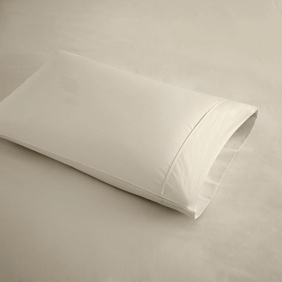 Olliix.com Sheets & Sheet Sets - 400 Thread Count Wrinkle Resistant Cotton Sateen Sheet Set King Ivory