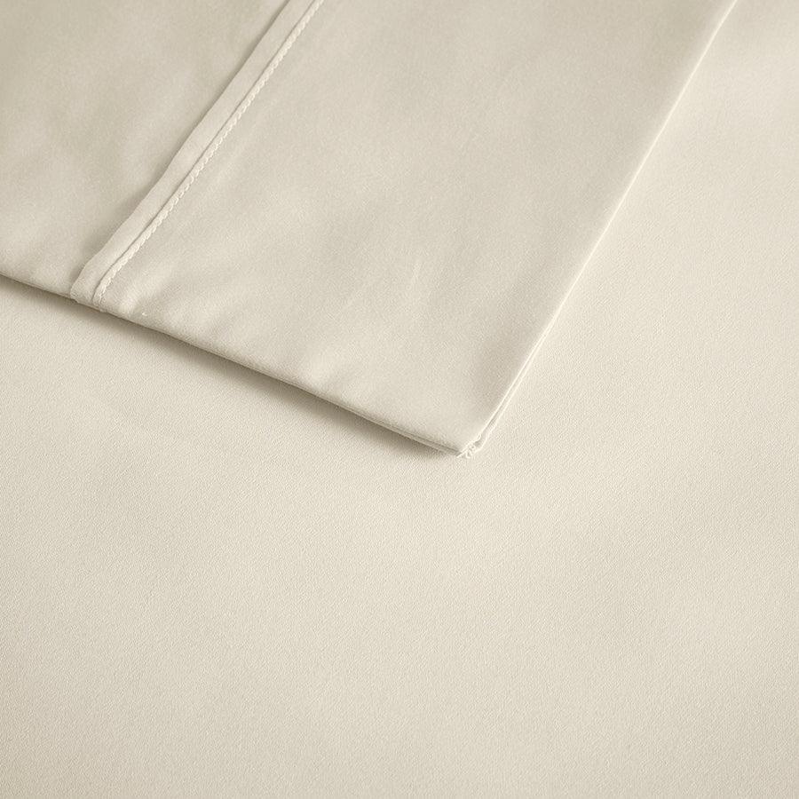 Olliix.com Sheets & Sheet Sets - 400 Thread Count Wrinkle Resistant Cotton Sateen Sheet Set King Ivory